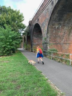 Under the railway to turn around the head of the inlet at Fareham